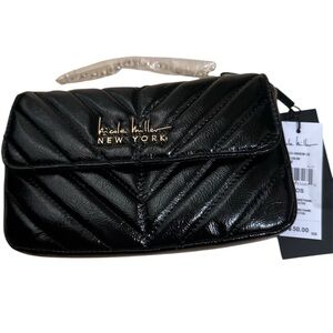 Nicole Miller Black Clutch with Textured Finish